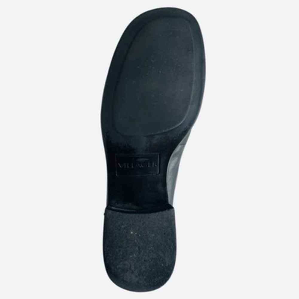 Liz Claiborne Villager Hilda Black Leather Slip-On Loafers Womens 6.5 Flats - Picture 9 of 10